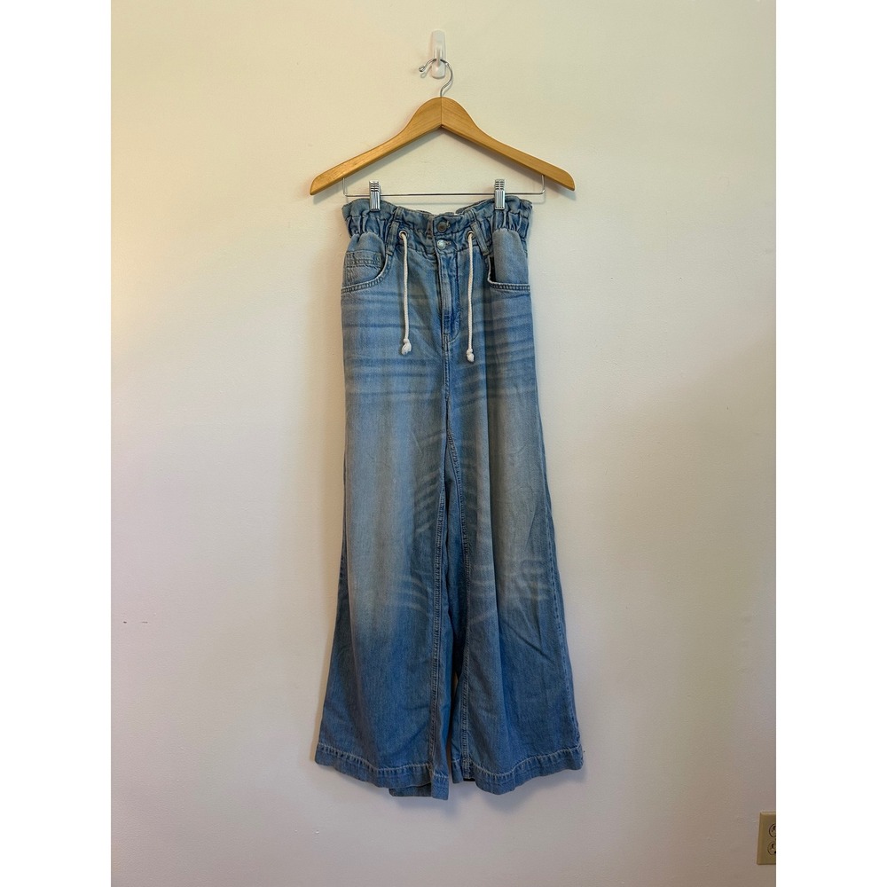 Pilcro x Anthropologie Paperbag Waist Wide Leg Light Wash Jeans | Size 27 - Picture 1 of 10